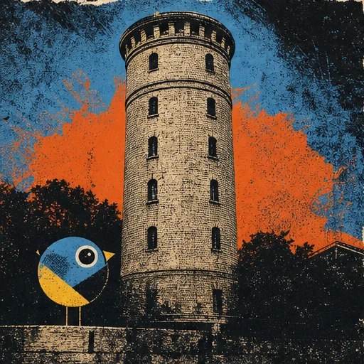 Original screen-print illustration of the Clifton Hill Shot Tower